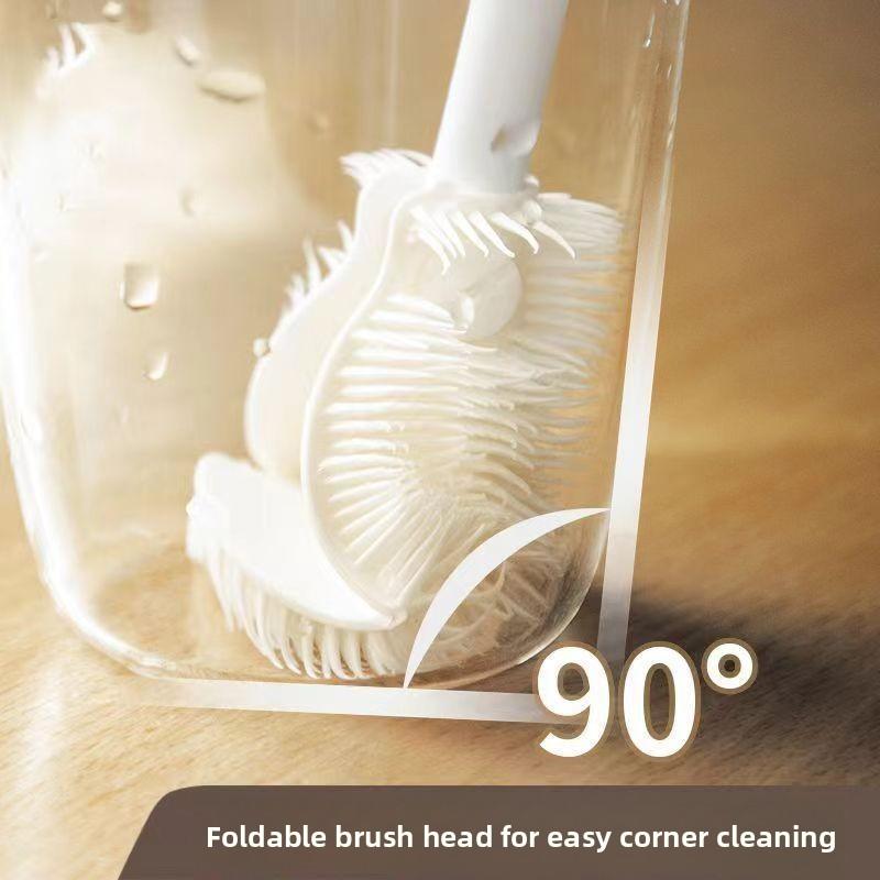 Tassenbürste mit langem Griff, Haushalts-Babyflaschenbürste, Tassendeckel, Weinglas, Reinigungsbürste für Flaschenzwischenräume, Thermosbecher-Reinigungsbürste