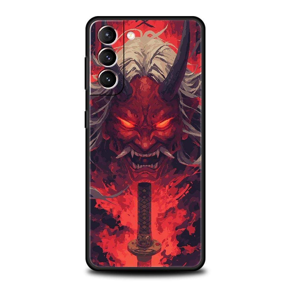 Japan Ghost Face Samurai Soft Phone Case For Samsung Galaxy S25 Edge S24 Plus S23 FE S22 S21 S20 Ultra 5G S10 Protect Cover
