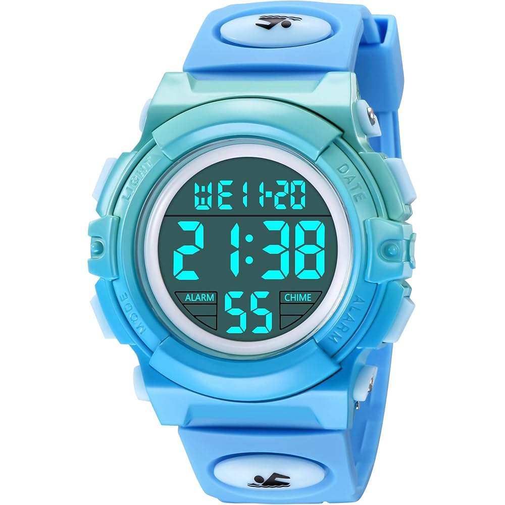 Kids Digital Sports Watch Waterproof 50m Multi-Function Alarm Date Display LED for Boys and Girls