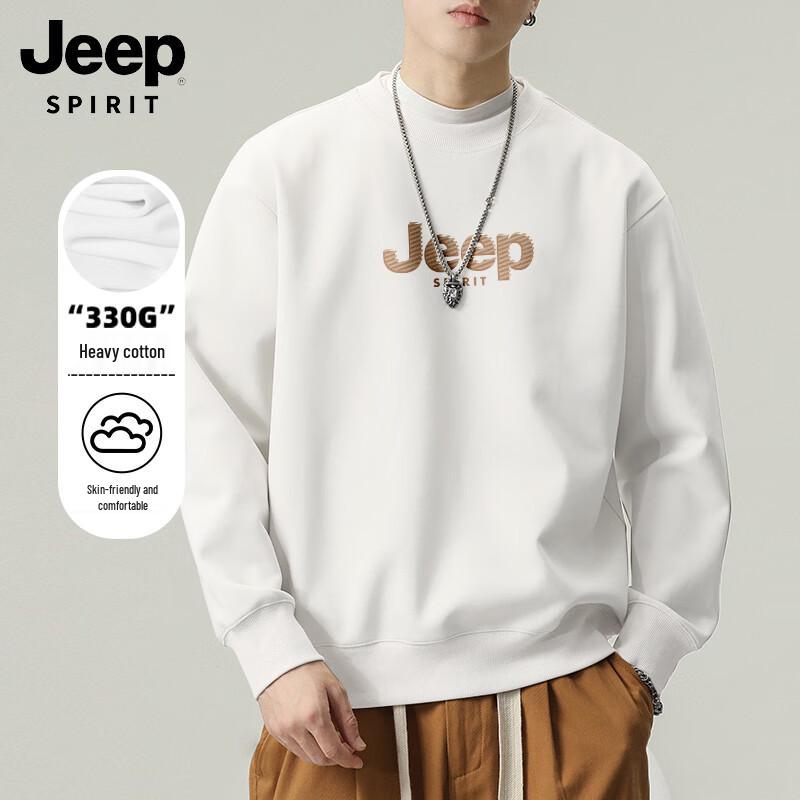 JEEP SPIRIT Herr Casual Crewneck Tryck Sweatshirt