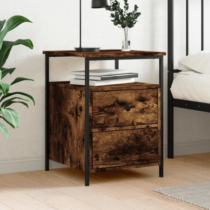 VidaXL Table de chevet chêne fumé 44x45x60 cm bois d'ingénierie 826007