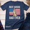 Mens Australian Shepherd Dad American Flag Dog Lover Aussie Dad Unisex T-shirt