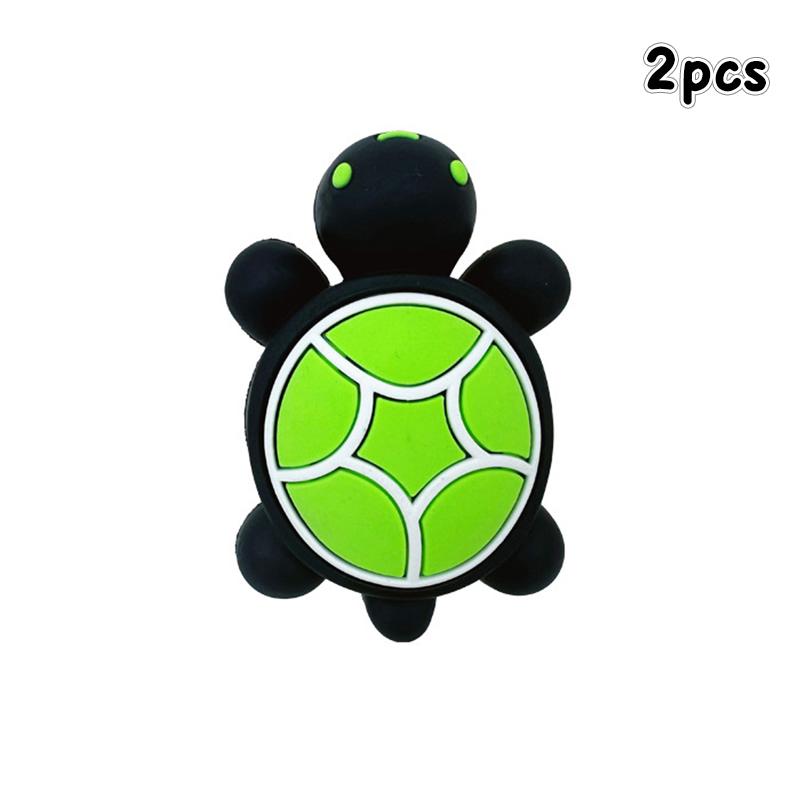 

2Pcs Fashionable Funny 3D Cartoon Cute Kawaii Turtle Charm Shoe Accessories Diy Detachable Summer Clog Shoe Buckle чорний