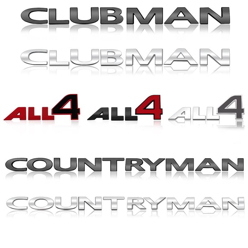 Bright Black 3D Metal Car Letter Rear trunk Decals Emblem Badge sticker For Mini Cooper R60 F60 R55 Countryman Clubman ALL4 Logo