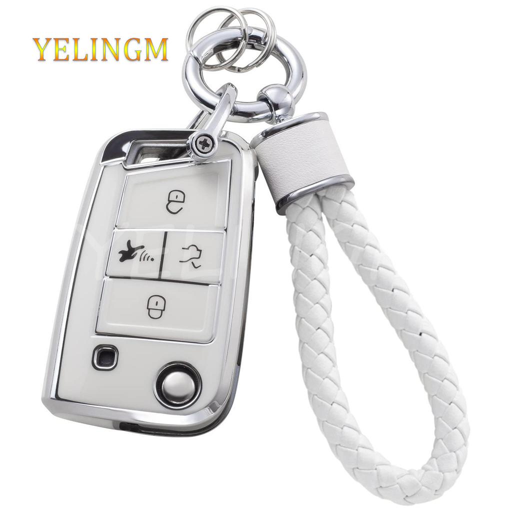 4 Buttons Auto Tpu Car Key Case Cover Fob For Volkswagen Vw Golf 7 Alltrack Mk7 Tiguan Seat Ateca Leon Ibiza Skoda Octavia