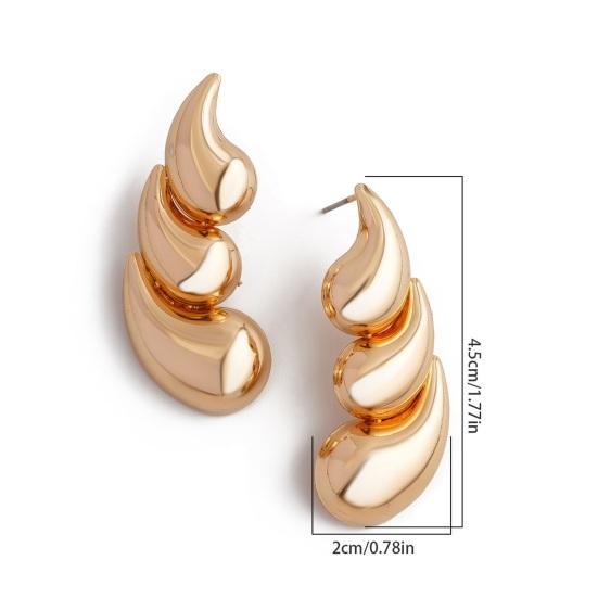 1 Pair Women Stud Earrings Water Drop Geometric Exaggerated Smooth Alloy Lightweight Daily Commute Ear Studs Lady Ear Jewelry