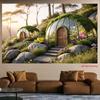 2D Fairytale Garden Backdrop 2D Enchanted Dome Glass House Wildflowers Photo Background for Photo Booth