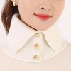 Women's Faux Collar Scarf Elegant Button-Down Neck Warmer Soft Stretchy Solid Color Winter Accessory for Outdoor & Casual Scarf