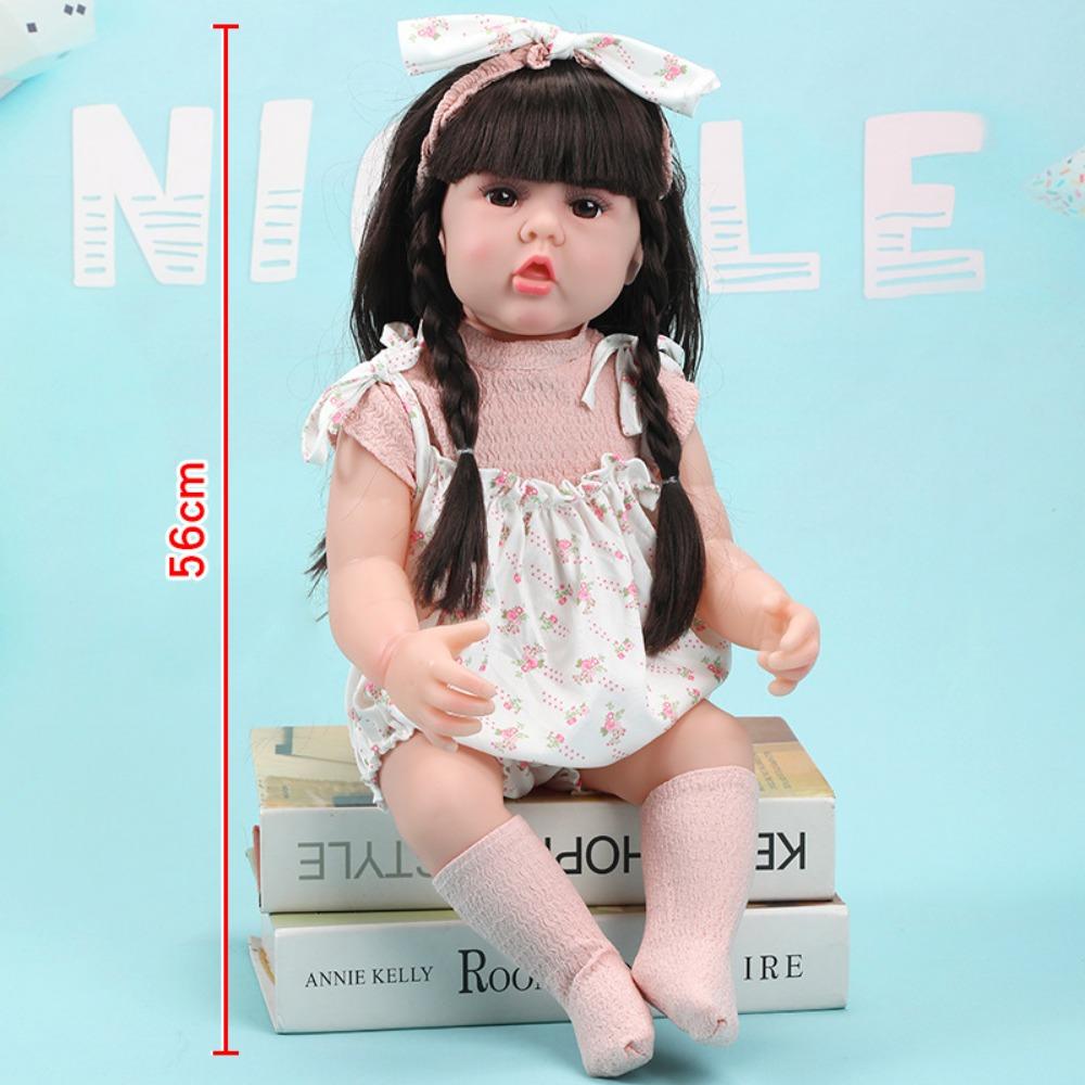 56Cm Reborn Simulation Barbie Gift Doll Baby Soft Gel Girl Toy Set Children's Doll