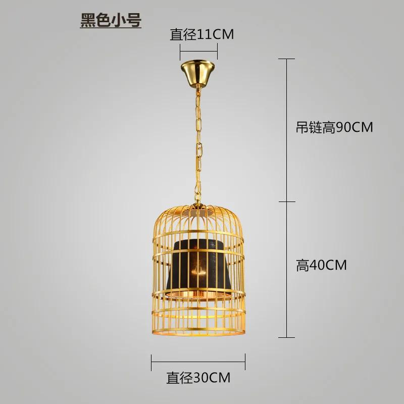 

Китайская клетка для птиц Свет Гостиная Ресторан Обеденный Люстра Ткань Подвесной светильник Тканевый Подвесной светильник
