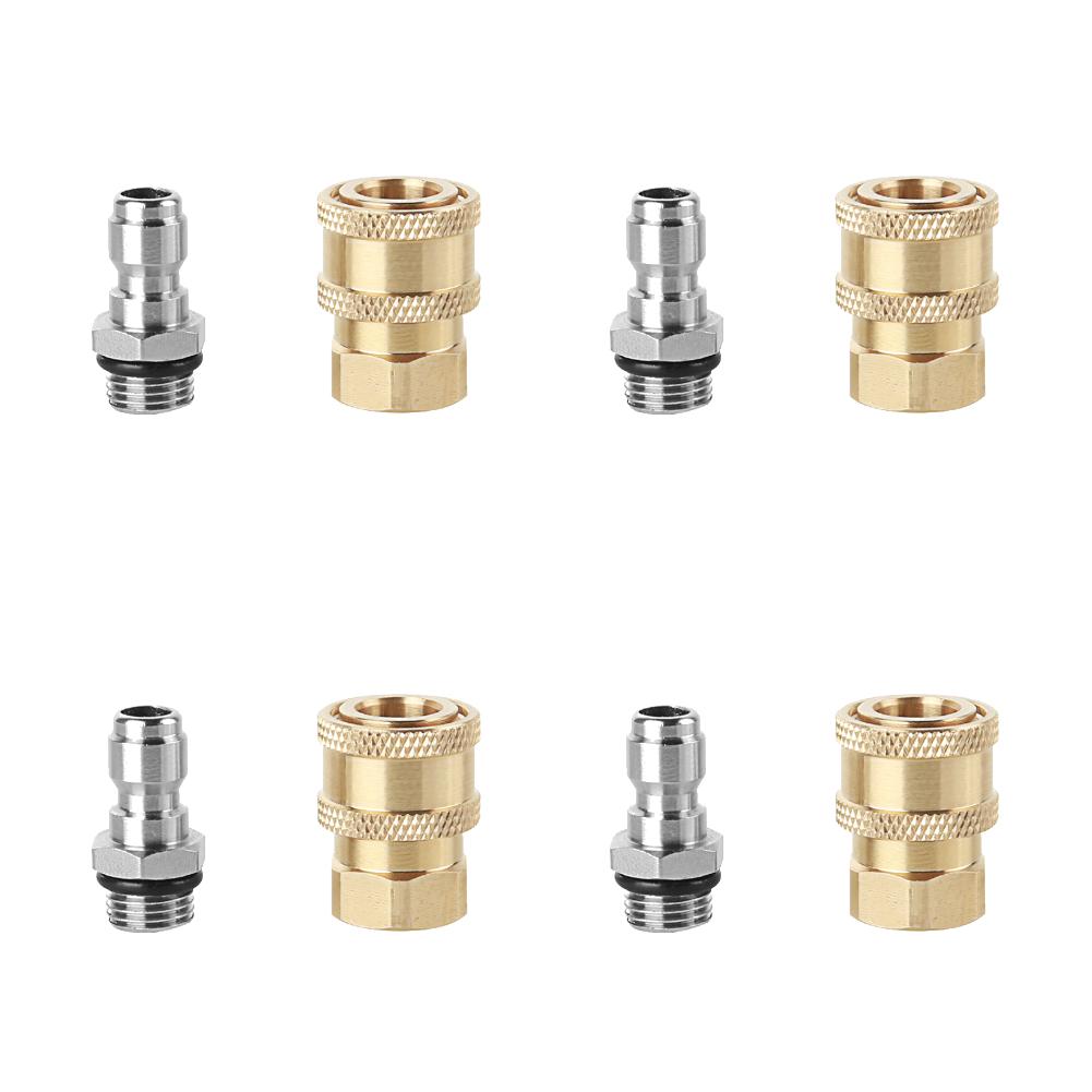 1-5 Par Złączki Szybkozłączne do Myjki Wysokociśnieniowej M14x1.5mm Złącze Mosiężne do Pistoletu Pianowego Lance Dysza Spryskująca Adapter