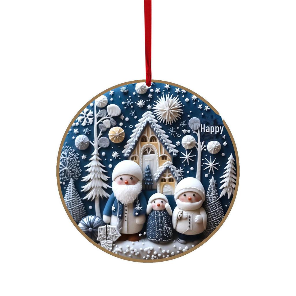 American Christmas Ornaments: Snowman, Elk, and Christmas Tree Decorations