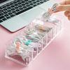 Transparent Makeup Display Stand 6/8-Slot Design Clear Cosmetics Storage Organizer Compartment Compact Storage