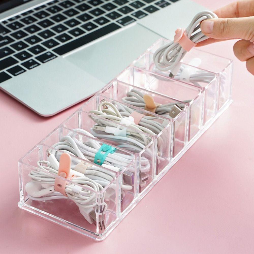Transparent Makeup Display Stand 6/8-Slot Design Clear Cosmetics Storage Organizer Compartment Compact Storage
