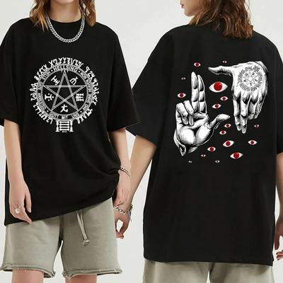 Camisetas Anime Hellsing Ultimate Ropa de Hombre Gráfico Manga Ojos de Alucard Harajuku Camisetas de Algodón Unisex Top de Verano Masculino Ropa de Calle