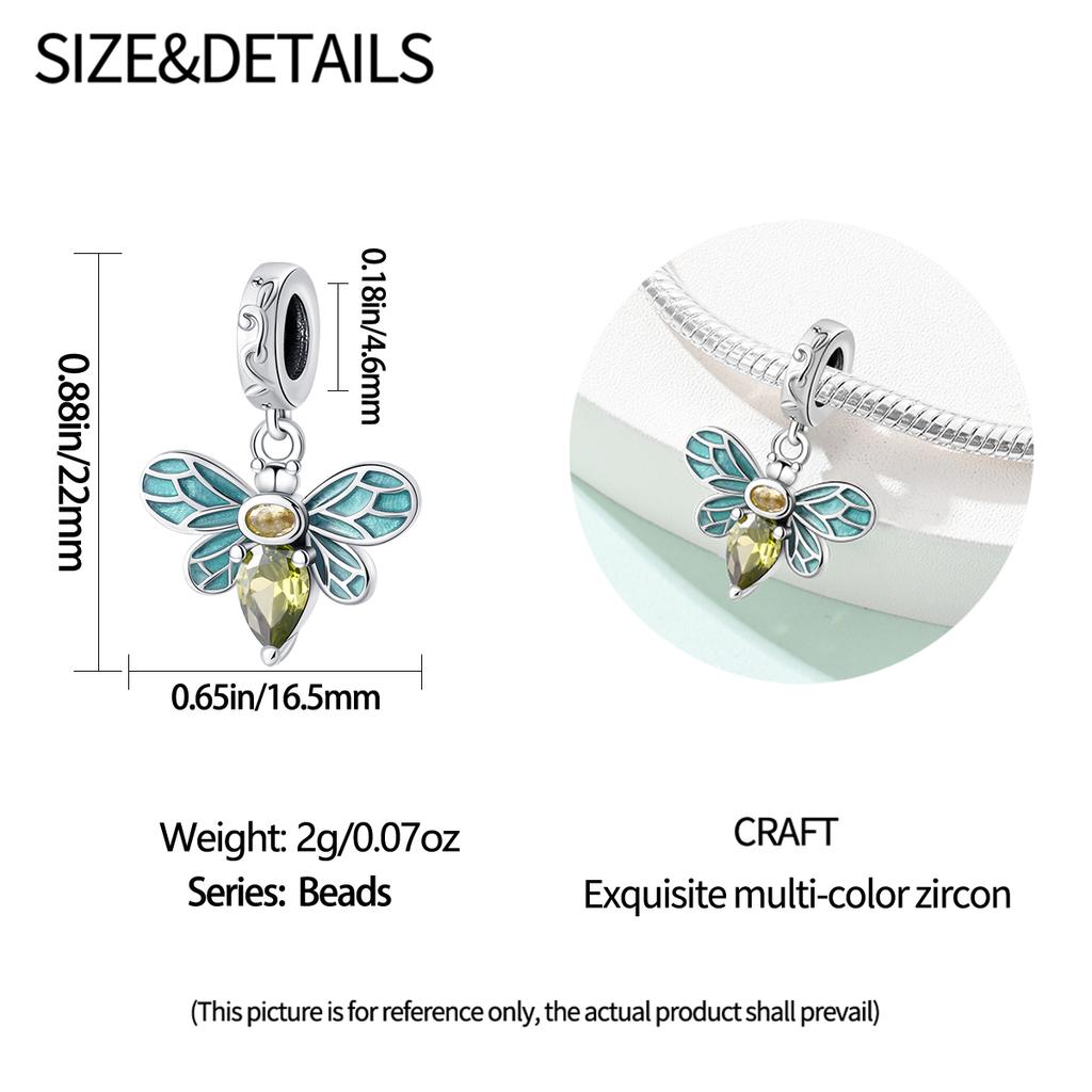 Pendant Charm Bead Copper Cute Bee Zircon Pendant Fit Original Bracelet For Jewelry Making Valentine'S Day Gift