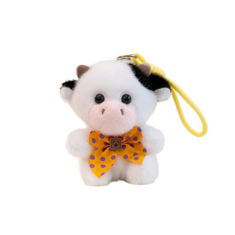 Cute Small Cow Plush Keychain With Soft Pp Cotton Fill For Bags And Gifts