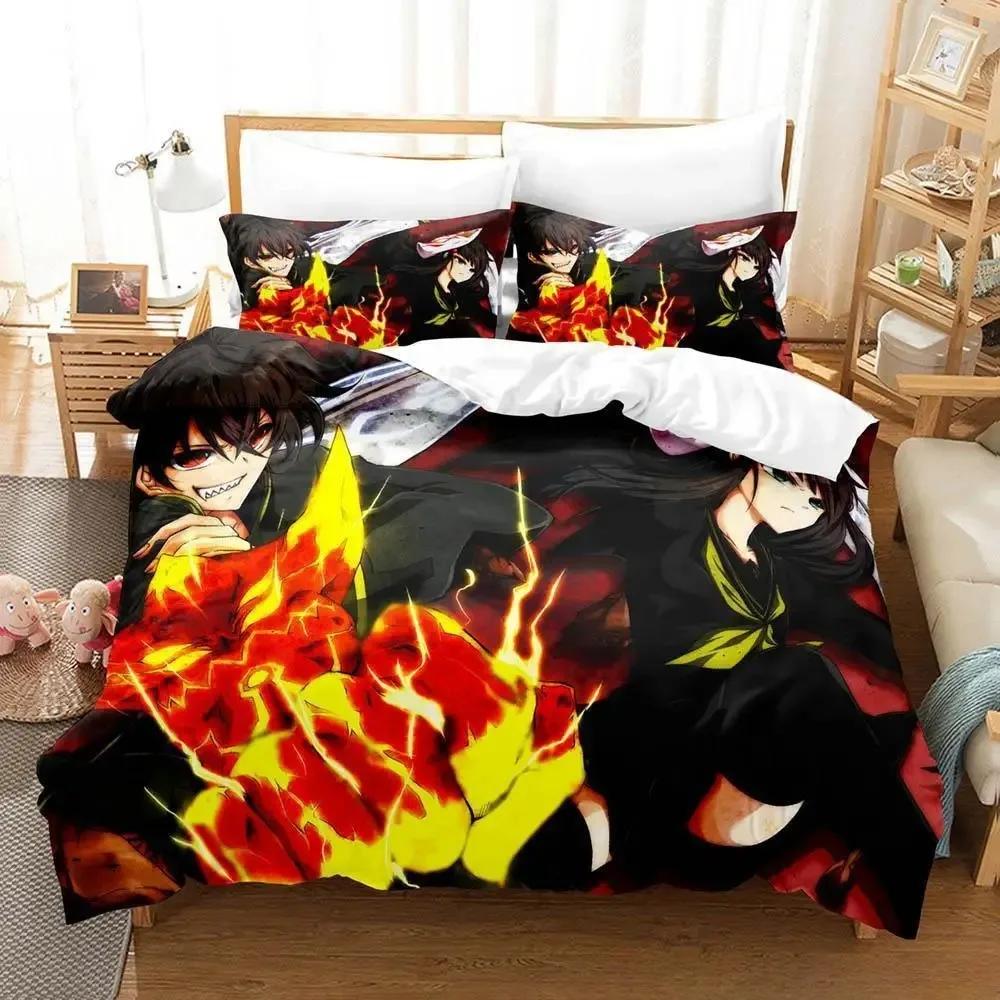 Home Textiles Twin Star Exorcists Bedding Set Cartoon Anime three-piece set Adult Kid Bedroom Duvet cover Sets 3D Kawaii Girl