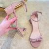 New Style Popular Bow High Heeled Sandals Women Shoes Summer Elegant Fashionable Dress Pumps Party Open Toe Shoes Chunky Sandals