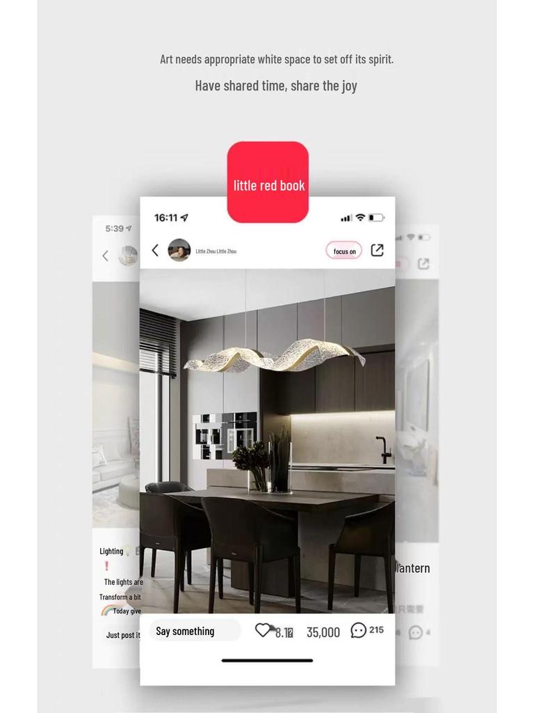 Full Spectrum Luxury Ribbon Chandelier - Modern Minimalist Design for Restaurants and Bars