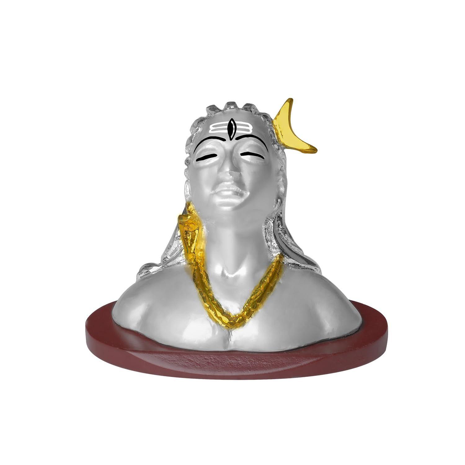 

Adiyogi Shiv ji Idol for Home Décor, Decorative Showpiece, Car Dashboard & Handicraft Luxury Religious Puja Gift Silver (8.5x4.5x6.5 CM)