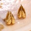 Elegant Double U Shaped Hoop Earrings for Women Waterproof Titaniums Steel Jewelry Gifts With 18K Gold Plating