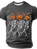 Funny Skeleton Pumpkin Halloween Graphic T-shirt Men Women 3D Printed Short Sleeve Graphic Tee Casual Streetwear Top Polyester