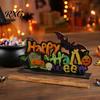Spooky Theme Table Ornaments Halloween Wooden for Tabletop Decorations, Stable Base Three Dimensional Centerpiece Home Party And Haunted House