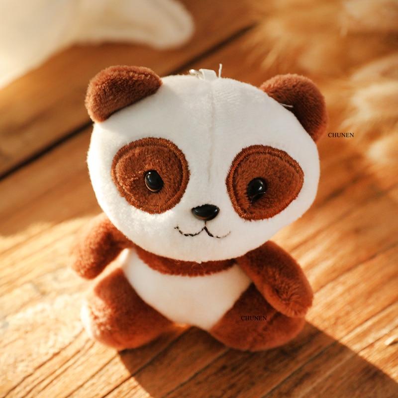 12cm Cute Panda Dolls  Plush Stuffed Doll Pendant Toy Children Animal Toys Gifts