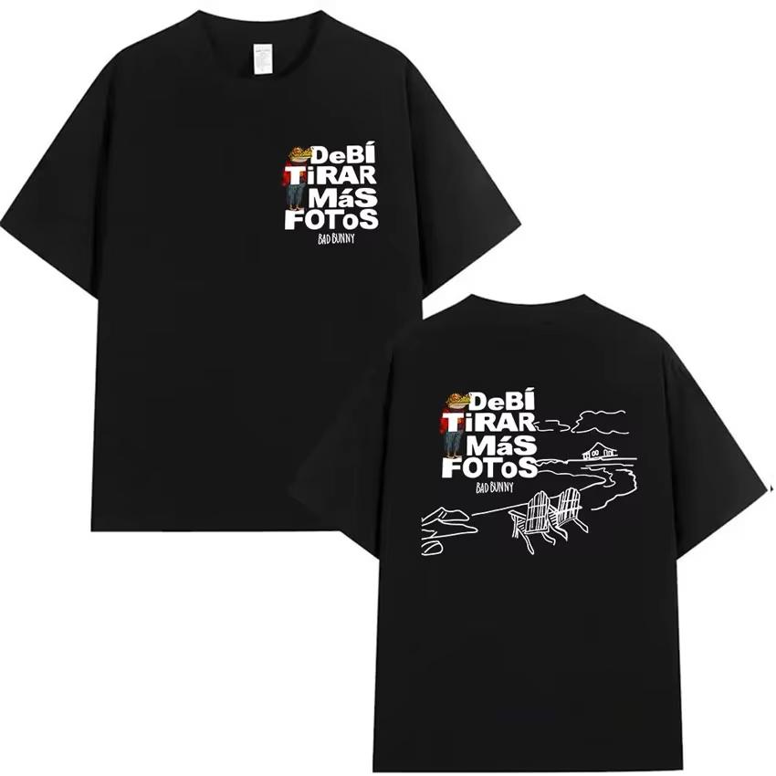 Rap Singer Bad Bunny Tour Debi Tirar Mas Fotos DTMF Pattern  for Men Fashionable Soft and Comfortable Pure Cotton Tshirt