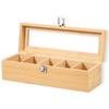 Wooden Tea Bag Storage Boxes 5/9 Grids Acrylic Lid Jewelry Organizer Dustproof Rectangular Tea Box Holder Kitchen Bar