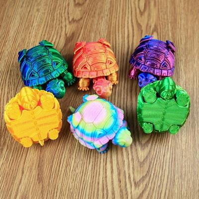 Articulated 3D Printed PLA Material Sea Turtle Toy Flexible Marine Animal Model Fidget Stress Relief Desk Gadget Luminous Option