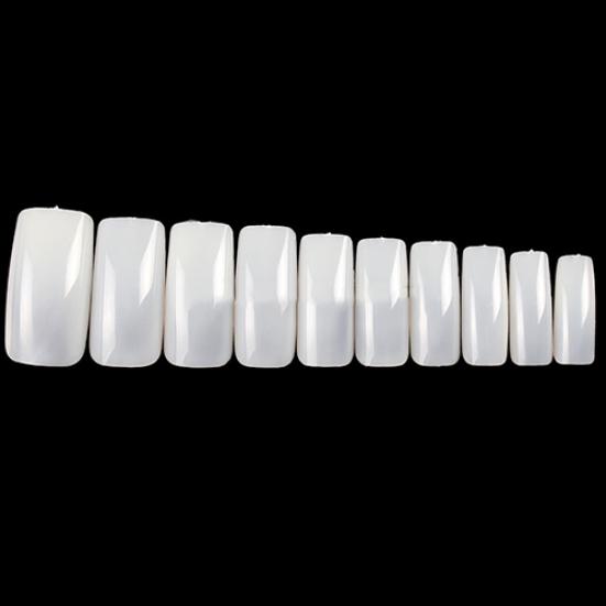 100Pcs French Full Cover Acrylic False Fake Nail Art Tips with Storage Box