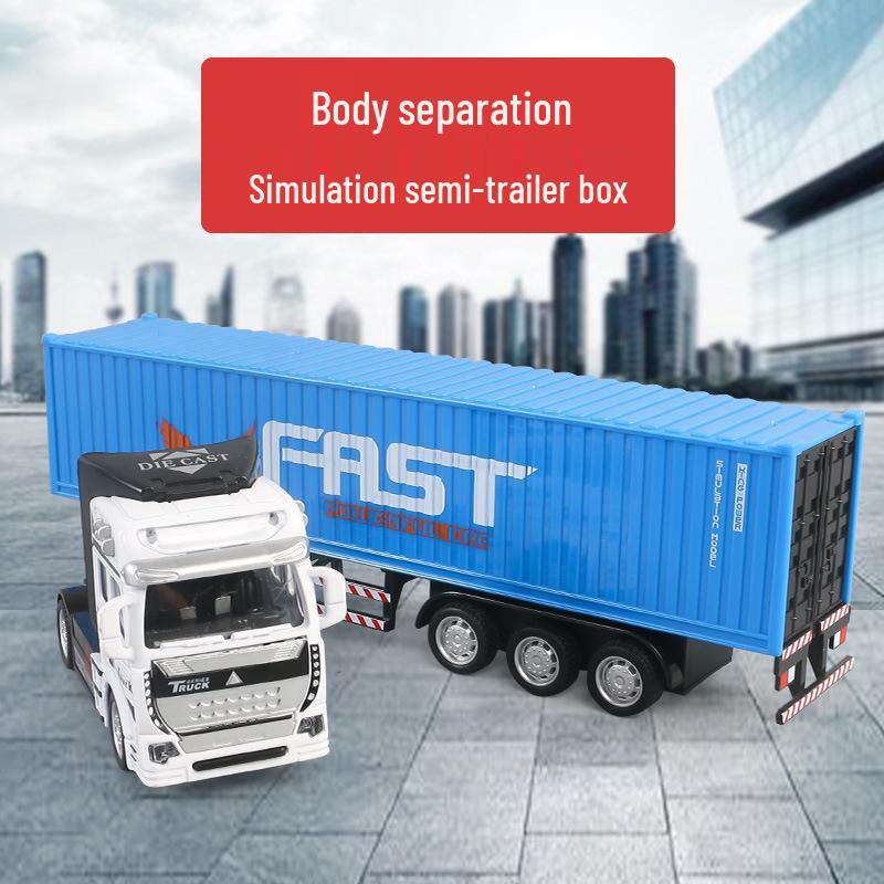 Pull-Back Alloy Detachable Container Truck Toy with Drop-Resistant Express Model - Bilingual Box Packaging