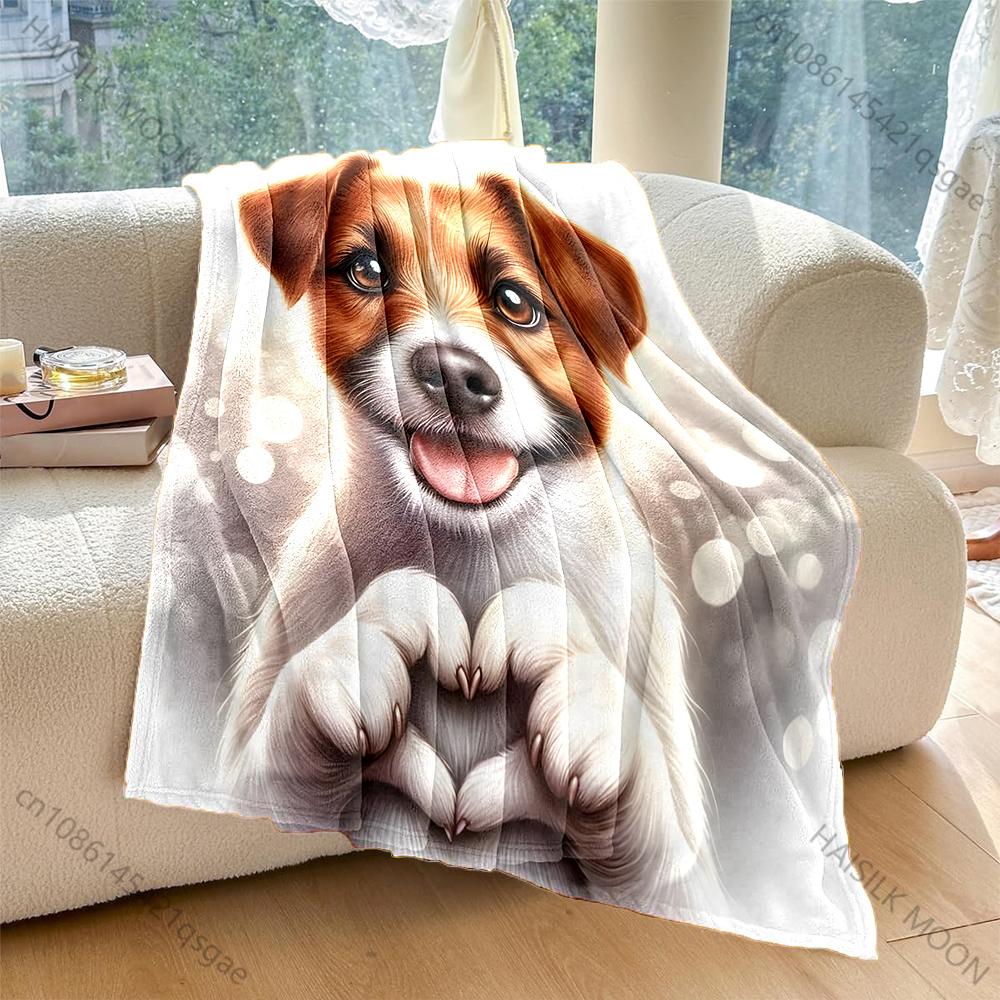 1 szt. Jack Russell Terrier Than Love Print Koc Materiał Flanelowy Miękki Ciepły na Wszystkie Pory Roku, Dom Kemping Pikniki Na Zewnątrz