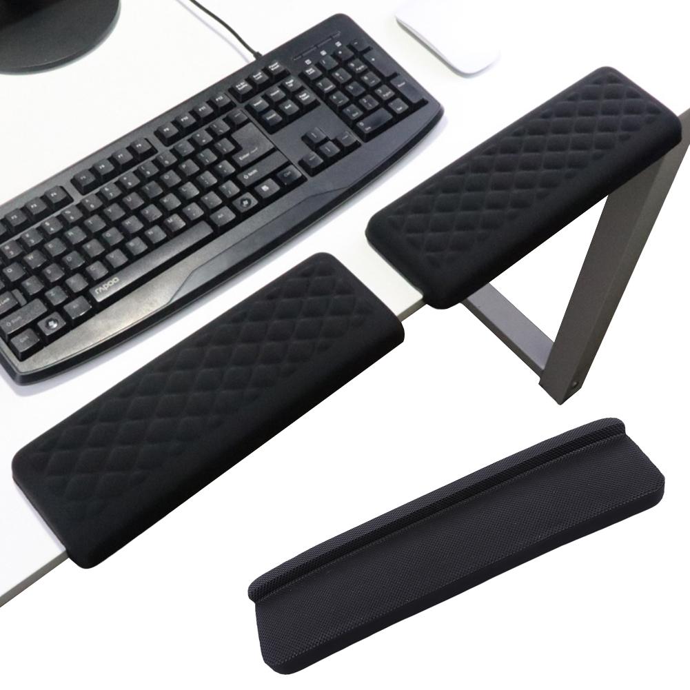 2PCS Keyboard Wrist Rest Pad Ergonomic Desk Edge Cushion Elbow Support Rest Pad Memory Foam Keyboard Pad for Gaming Office Home
