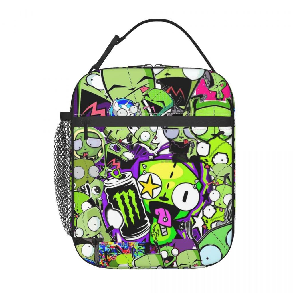 Gir Invader Zim Anime Insulated Lunch Bag for Kids School Cooler Thermal Food Box Tote Portable Lunch Boxes Container