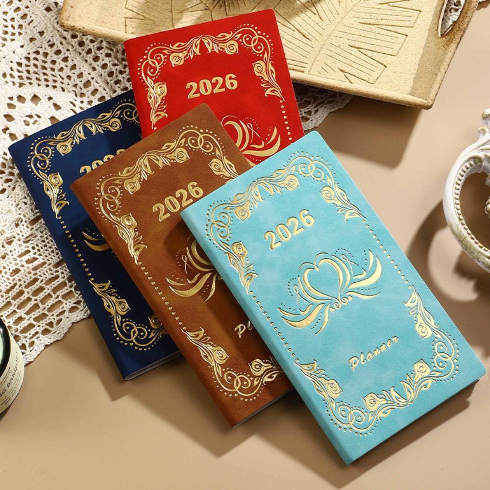 12 Months A6 Agenda Planning Notebook Pu Leather Office Work Planner To-do List Notebook Business