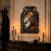 Personalized Holiday Ornaments Gothic Ghost Metal Wall Art, Vintage Bat Pumpkin Owl Spooky Entrance Decorations Hanging Sign for Living Room