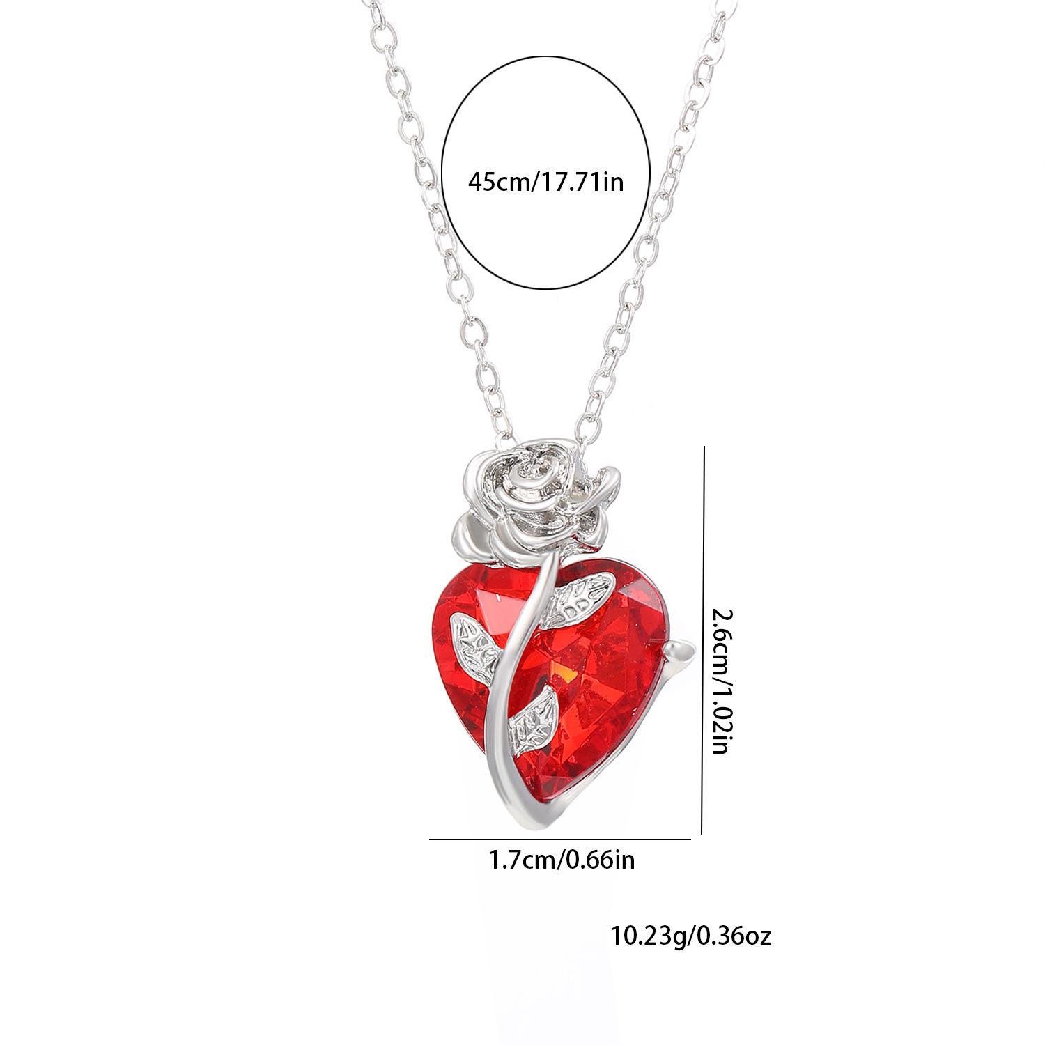 European & American Gothic Heart Rose Necklace - Women s Valentine s Clavicle Jewelry серебряный