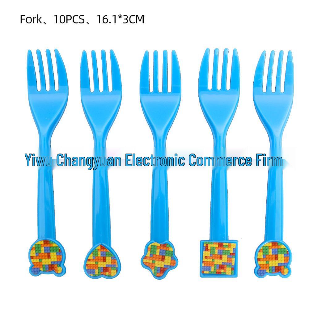 Párty potřeby s kostkami Lego: Praporek, Klobouky a Ubrus pro Dětské Narozeniny