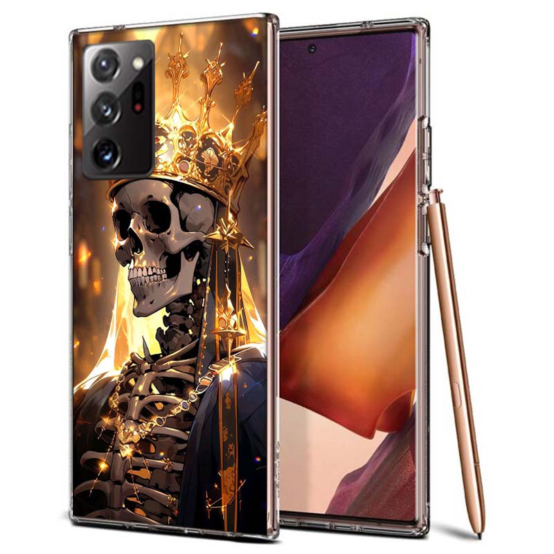 Crown Skeleton Emperor Phone Case for Samsung A55 A35 A25 A15 A07 A05S A16 A17 A26 A36 A37 A56 A57 Galaxy Note 20 10 A50S A71 A5