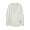 LESS 2026 Spring V-Neck Cotton Long-Sleeve Sweatshirt