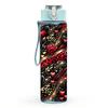 1PC Red Black Rose Dark Floral Art Print 750ml Color Plastic Sports Water Bottle Leakproof Flip Straw Lid Suitable for Sports Office Home Use