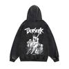 Anime Berserk Guts Print Hooded Men Women Vintage Cotton Hoodies Hot Manga Sweatshirt Harajuku Unisex Streetwear Trendy Pullover