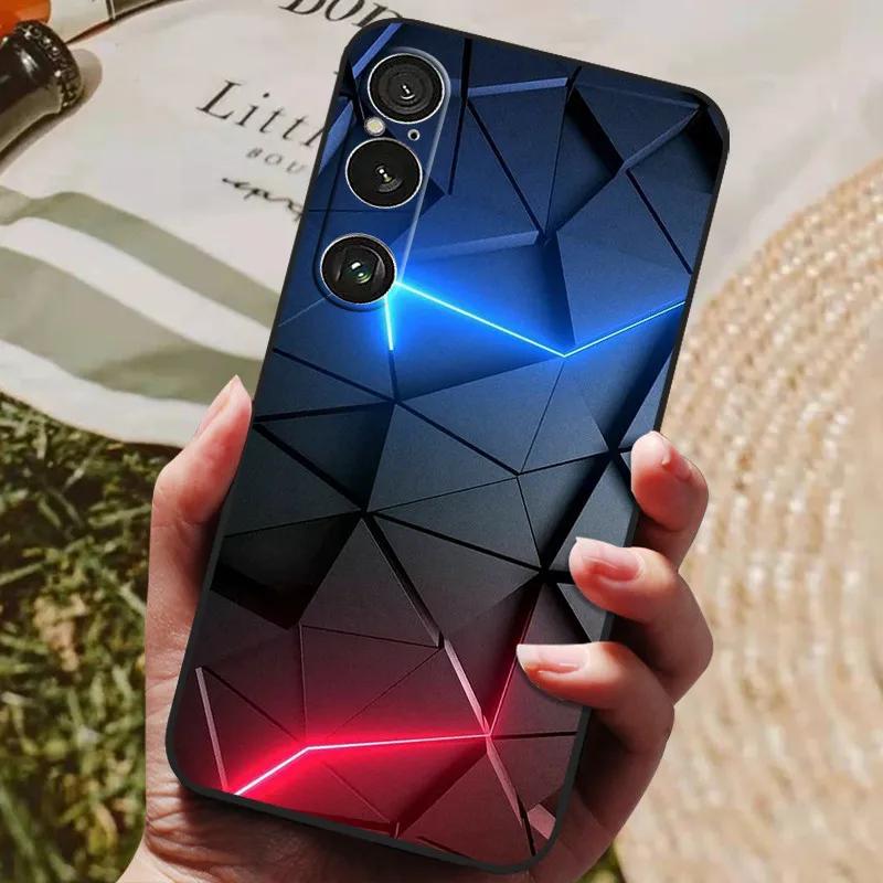 For Sony Xperia 1 VI Case Luxury Black Silicon TPU Soft Phone Cover for Sony Xperia 1 VI Shockproof Bumper Shell Xperia 1VI Capa