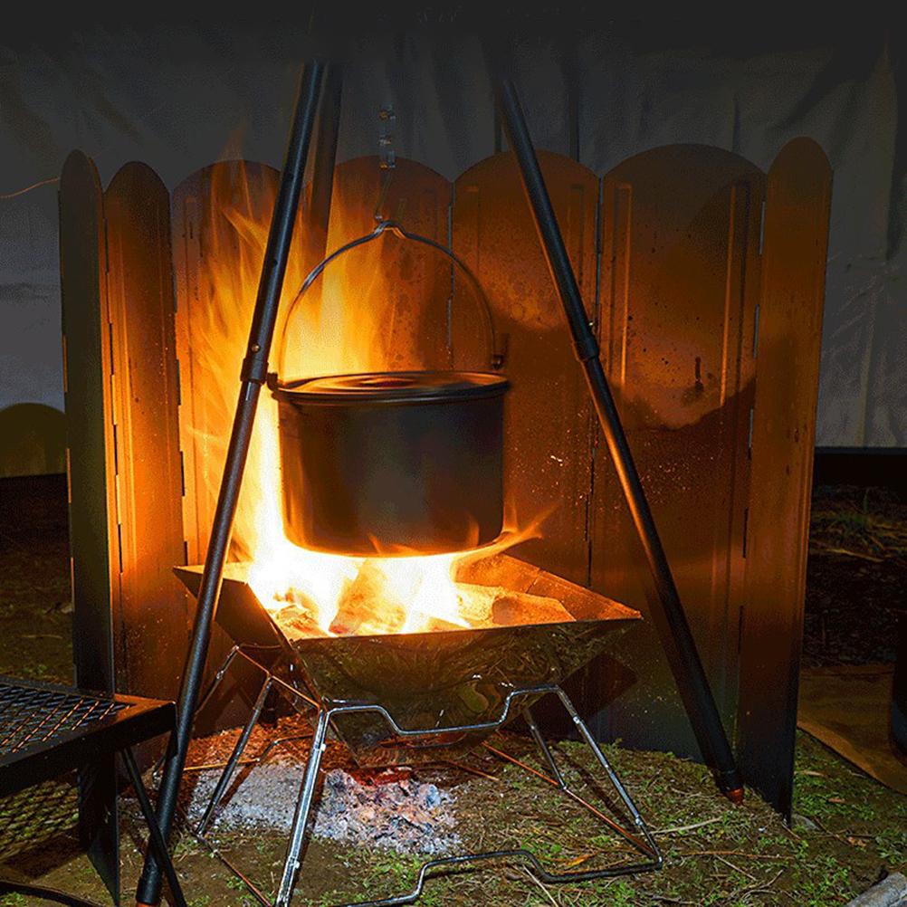 Camp Stove Wind Protection Board 8 Plates Folding Portable Outdoor Camping Stove Wind Protection Shield with Carrying