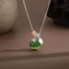 Iridescent Apple Necklace: Auspicious Chinese Fashion Enamel Accessory for Gifts