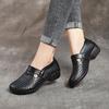 Genuine Leather Women Flat Shoes Thick-soled Loafers Retro Hollow Breathable Designer Shoes  Beef Tendon Soft-soled Women Shoes
