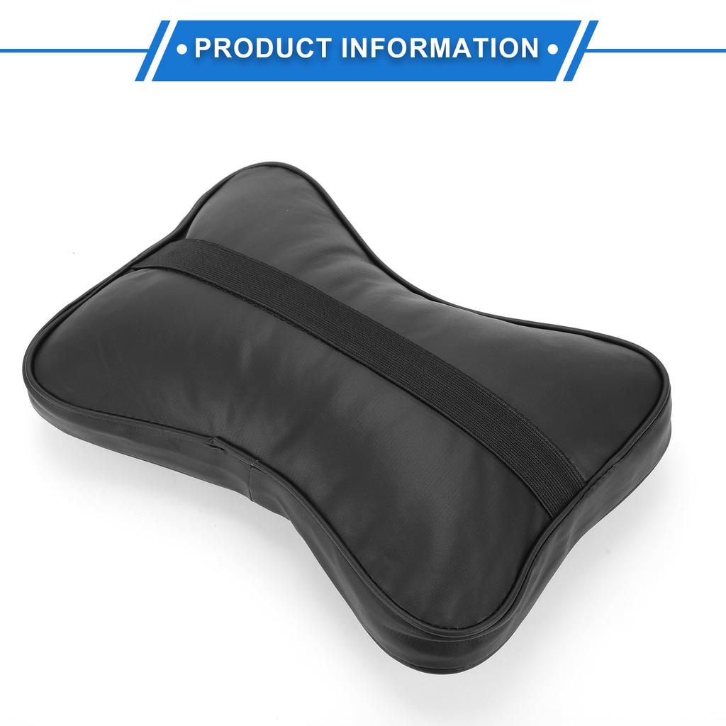 VekAuto 2-Piece Car Neck Pillow, Bone-Shaped Car Seat Headrest Pillow, Breathable Faux Leather for Neck and Back Support, Black
